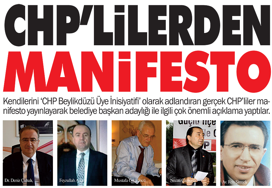 CHP’LİLERDEN MANİFESTO