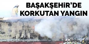 Başakşehir’de iş yerinin çatısı alev alev yandı