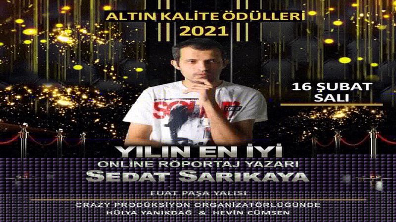 Sedat Sarıkaya’ya “En İyi Online Röportaj Yazarı” ödülü!