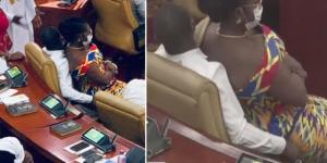 Gana Parlamentosu’nda kadın vekilin erkek vekilin kucağına oturduğu görüntü gündem yarattı