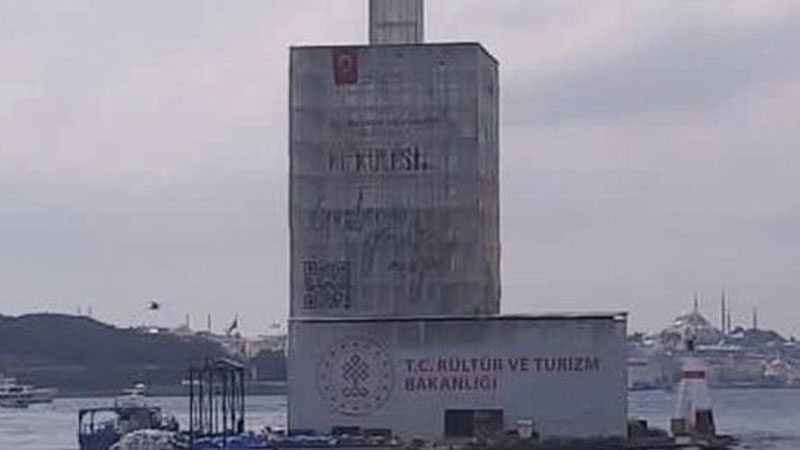 Restorasyonu devam eden Kız Kulesinin içinden fotolar paylaşıldı