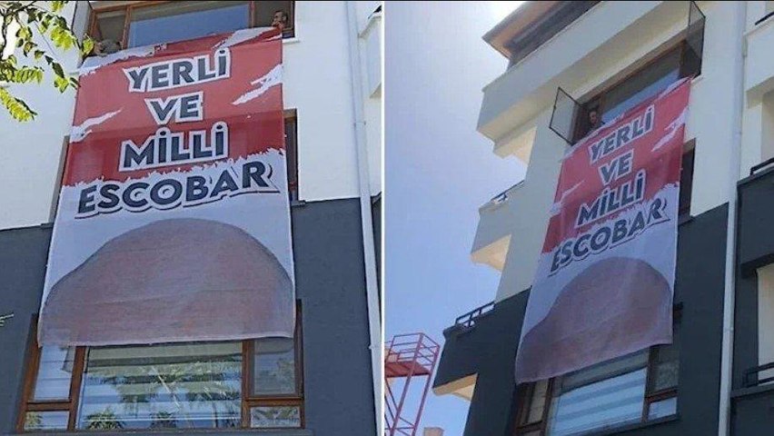 “Yerli ve Milli Escobar” pankartı için polis binayı bastı