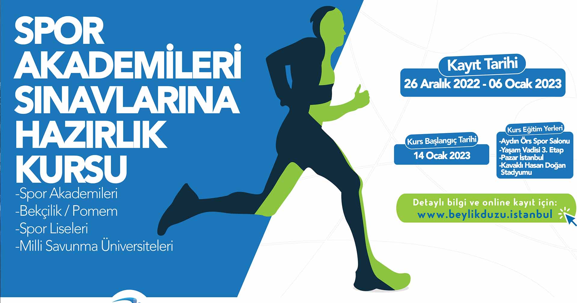 Spor Akademisine hazırlanan öğrencilere ücretsiz kurs