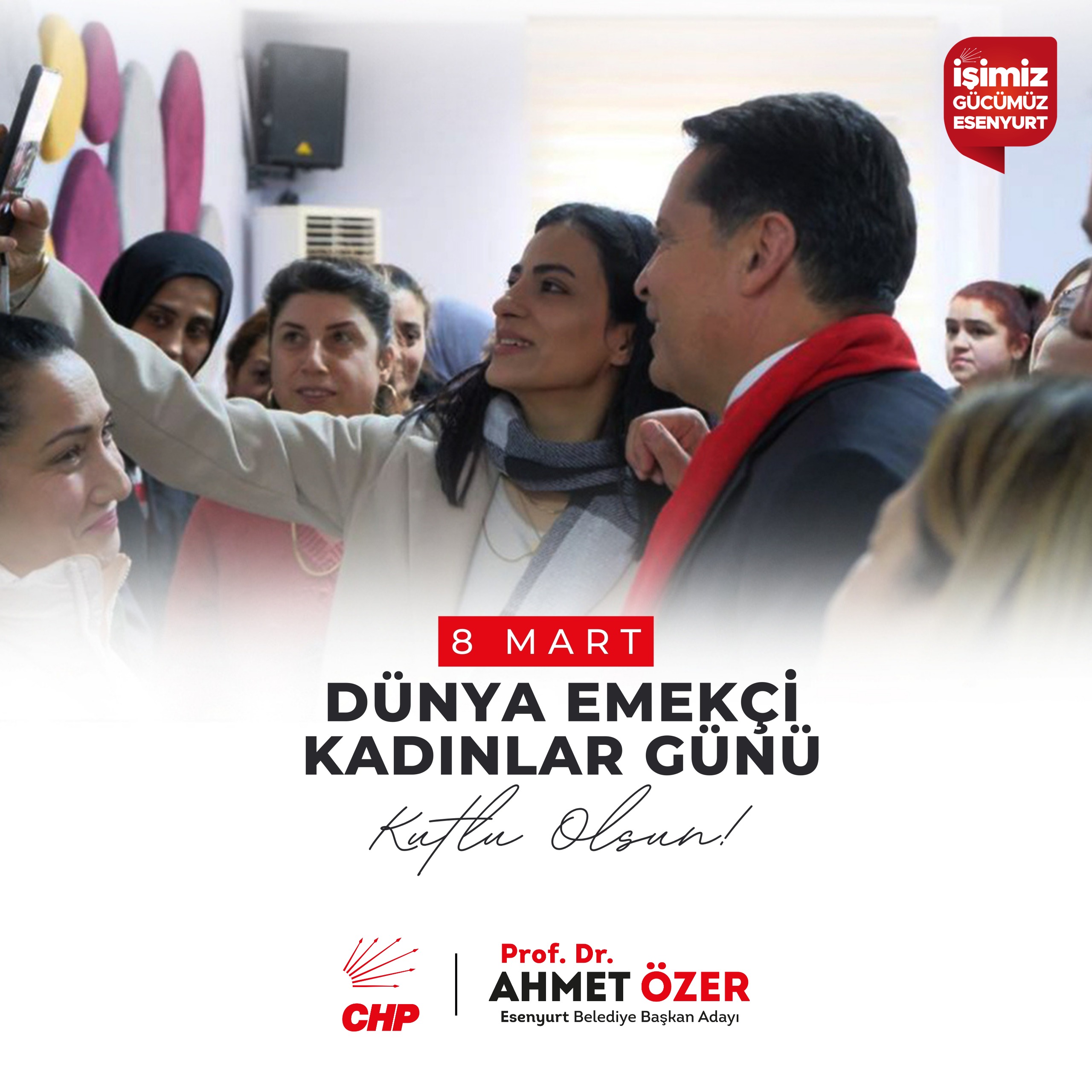 CHP Esenyurt Belediye Başkan Adayı Prof. Dr. Ahmet Özer’den 8 Mart Dünya Kadınlar Günü mesajı