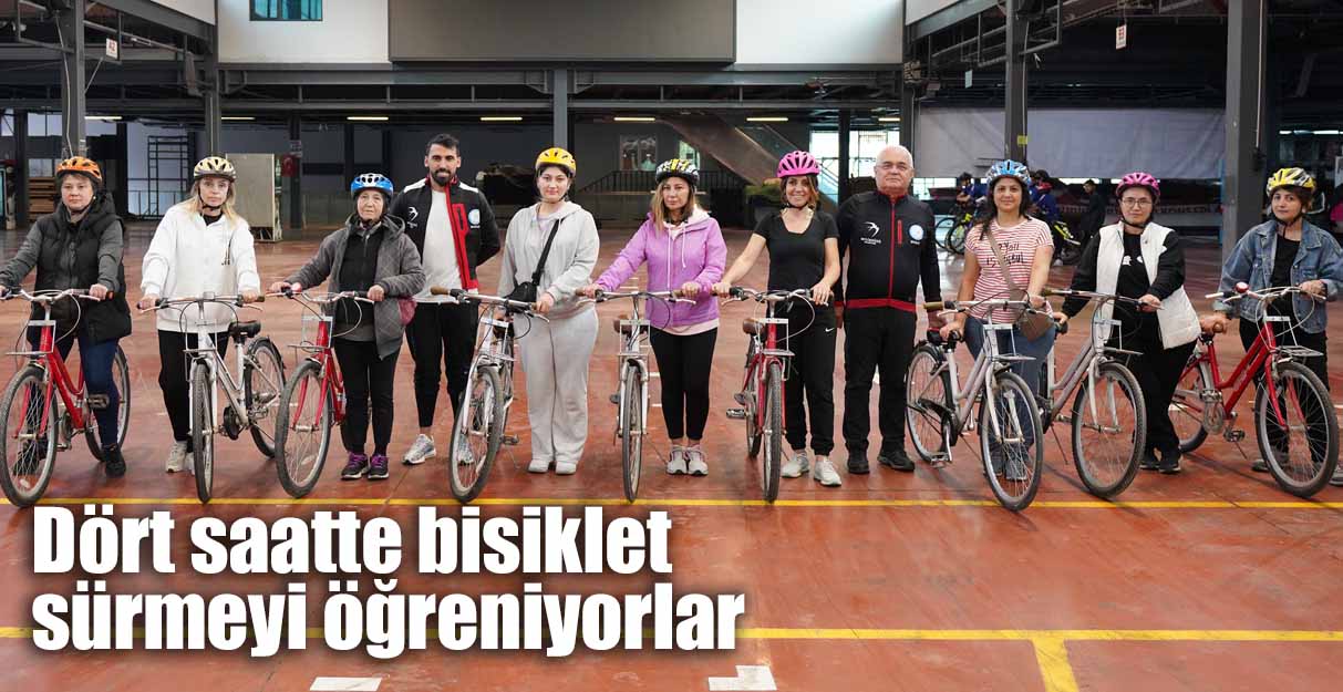 Dört saatte bisiklet sürmeyi öğreniyorlar